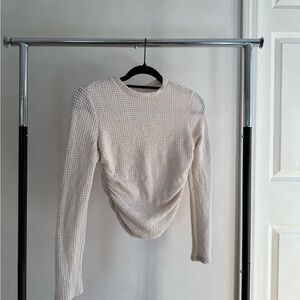 SHEIN Cream Textured Long Sleeve Top